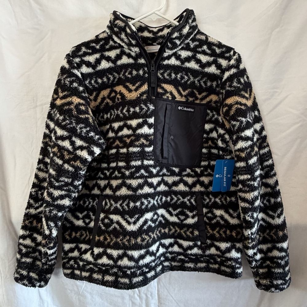 NWT Columbia Jacket‎ Women's Sz L West Bend 1/4 Zip Sherpa Fleece Western